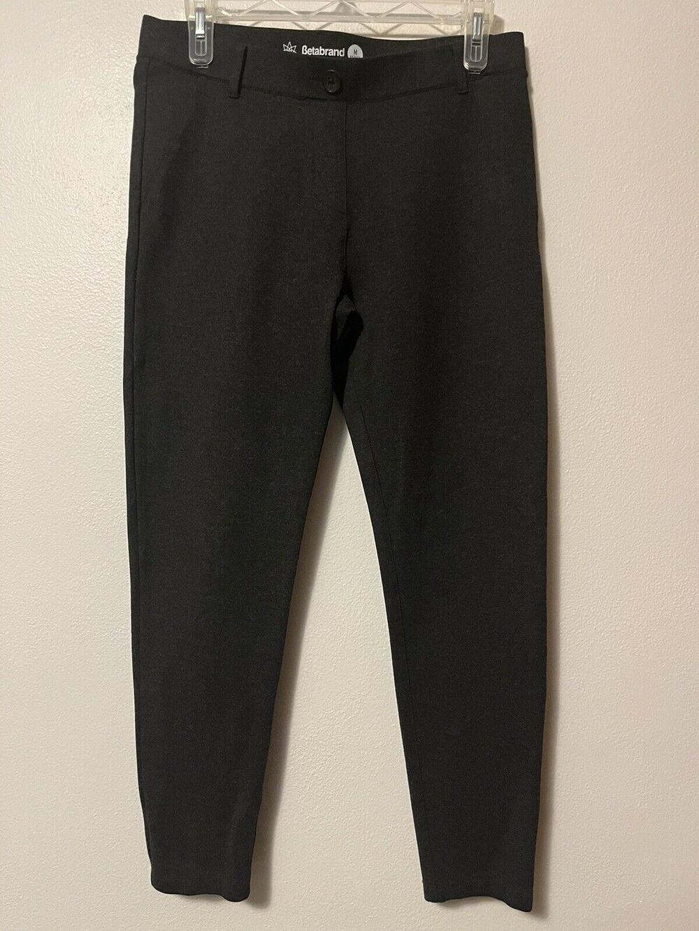 Betabrand Charcoal Skinny Leg Yoga Dress Pants Womens Sz Medium Petite W1166-CH